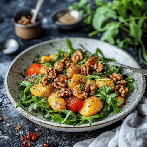 In der Welt der Salate gibt es unzählige Variationen, doch der knusprige Kartoffelsalat mit Zwiebel-Mandel-Dressing sticht durch seine Kombination aus herzhaften Aromen und knackiger Textur hervor. Während viele Salate eher leicht und frisch daherkommen, bietet dieser Kartoffelsalat eine willkommene Abwechslung, die sowohl Sättigung als auch Geschmack garantiert. Die Kombination aus festkochenden Kartoffeln, aromatischen Frühlingszwiebeln und dem nussigen Geschmack von Mandeln macht diesen Salat zu einer perfekten Beilage für Grillgerichte oder zu einem leicht bekömmlichen Hauptgericht.