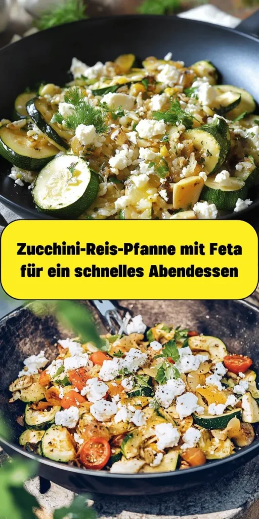 Entdecke dieses köstliche Rezept für eine Zucchini-Reis-Pfanne mit Feta! Einfach und schnell zubereitet, ist dieses Gericht ideal für eine gesunde Mahlzeit. Mit frischen Zucchini, aromatischem Knoblauch, würziger Zwiebel und cremigem Feta zauberst du in nur 30 Minuten eine bunte und nahrhafte Pfanne. Perfekt für ein schnelles Abendessen oder als leichtes Mittagessen. Lass dich inspirieren und genieße den Geschmack des Mittelmeers!