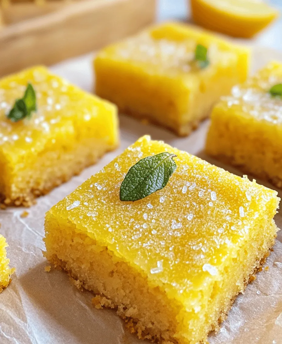 Zitronen-Brownies sind eine erfrischende und köstliche Variante des klassischen Brownies, die den perfekten süß-sauren Genuss vereinen. Während traditionelle Brownies oft mit Schokolade zubereitet werden, bringen diese gelben Leckereien eine helle, fröhliche Note in die Backwelt. Die Kombination aus der saftigen Konsistenz und dem spritzigen Geschmack der Zitronen sorgt dafür, dass diese Brownies nicht nur ein Highlight für den Kaffeetisch sind, sondern auch eine wunderbare Möglichkeit, den Sommer in die eigenen vier Wände zu holen.