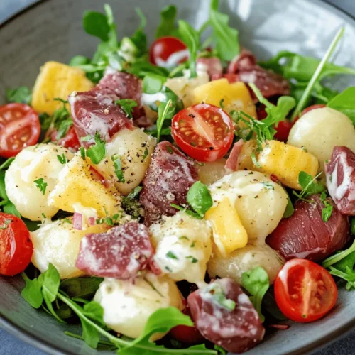 In der Welt der kulinarischen Köstlichkeiten gibt es unzählige Möglichkeiten, die Geschmacksknospen zu erfreuen. Unter den vielen kreativen Rezepten sticht der Gnocchi BigMäc-Salat als eine besonders aufregende Fusion hervor. Hier treffen die zarten, luftigen Gnocchi auf die herzhaften Aromen eines klassischen BigMäc Burgers. Diese Kombination aus zwei beliebten Gerichten vereint die besten Eigenschaften von beiden und schafft ein ganz neues Geschmackserlebnis. Egal, ob Sie ein leidenschaftlicher Koch sind oder einfach nur eine schnelle, aber köstliche Mahlzeit zubereiten möchten, dieser Salat bietet für jeden etwas.