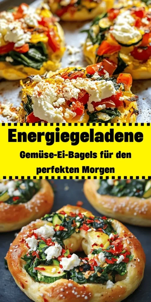 Starte deinen Tag voller Energie mit diesen bunten Gemüse-Ei-Bagels! Mit frischen Bagels, großen Eiern und einer Mischung aus Spinat, Paprika, Zucchini und Feta-Käse, sind sie nicht nur lecker, sondern auch nährstoffreich. Die einfache Zubereitung dauert nur 20 Minuten und du kannst sie nach Belieben mit Sriracha oder Frischkäse verfeinern. Perfekt für ein schnelles Frühstück oder einen Brunch mit Freunden!