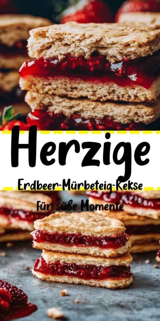 Entdecke diese herzigen Erdbeer-Mürbeteig-Kekse, die perfekt für jeden Anlass sind! Mit einer einfachen Kombination aus Mehl, kalter Butter, Puderzucker und fruchtiger Erdbeermarmelade zauberst du im Handumdrehen köstliche Kekse. Diese süßen Sandwich-Kekse sind nicht nur lecker, sondern auch ein echter Hingucker. Lass sie im Kühlschrank ruhen, backe sie goldbraun und dekoriere sie nach Wunsch. Ideal für einen gemütlichen Nachmittagskaffee oder als Geschenk!