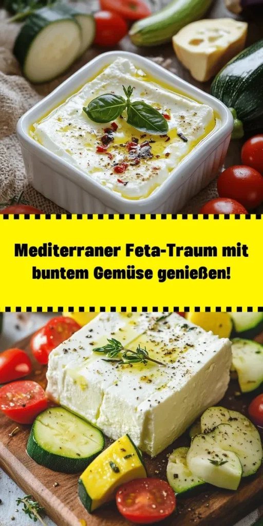 Entdecken Sie den mediterranen Genuss mit diesem Feta-Traum auf buntem Gemüse! Diese einfache und köstliche Rezeptur kombiniert Zucchini, Paprika, Auberginen und Kirschtomaten, die im Ofen geröstet werden, bis sie zart sind. Der Feta wird goldbraun und cremig und passt perfekt zu frischem Basilikum. Ideal für ein leichtes Mittagessen oder als Beilage zu Ihrem Lieblingsgericht. Perfekt für 4 Portionen und in nur 45 Minuten fertig!