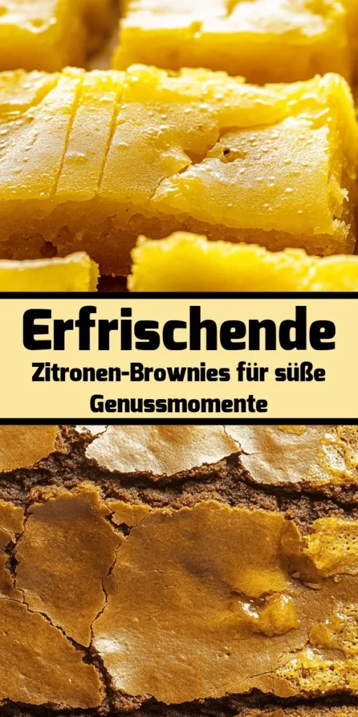 Lust auf etwas Erfrischendes? Diese Zitronen-Brownies sind der perfekte süß-säuerliche Genuss für jeden Anlass! Mit einer Kombination aus Zucker, geschmolzener Butter, frischen Eiern und dem saftigen Aroma von Zitronen sind sie einfach unwiderstehlich. Der fluffige Teig wird im Ofen goldbraun und bleibt in der Mitte zart. Ideal für einen Nachmittagskaffee oder als Dessert! Probiere dieses Rezept aus und bringe Frische auf deinen Teller!
