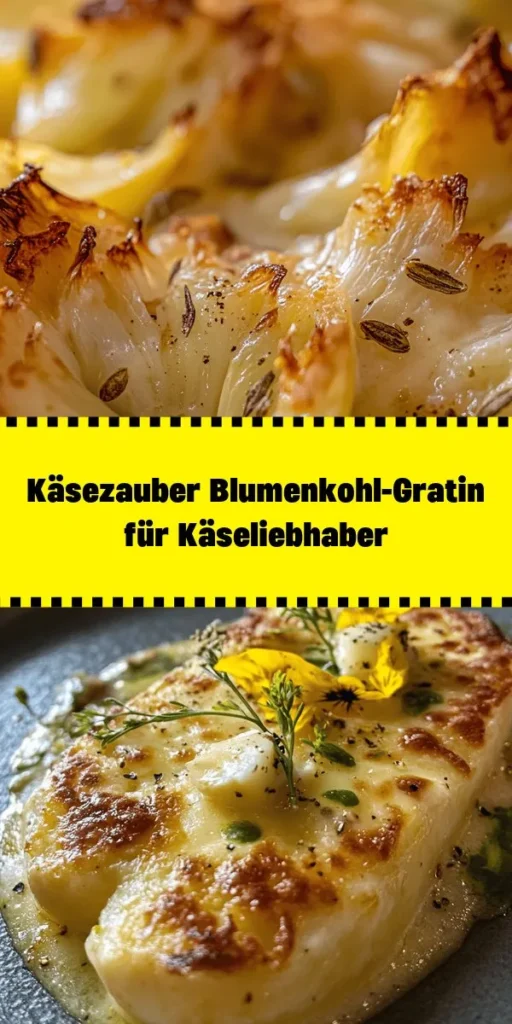 Entdecken Sie dieses köstliche Blumenkohl-Gratin mit Käsezauber! Mit zartem Blumenkohl, reichhaltiger Käse-Sauce aus Cheddar, Gruyère und Parmesan wird dieses Gericht zum perfekten Comfort Food. Die Kombination aus cremiger Milch und Sahne, verfeinert mit Knoblauch und einem Hauch Muskatnuss, macht das Gratin unwiderstehlich. Einfach zubereiten, im Ofen goldbraun backen und mit frisch gehackter Petersilie garnieren. Ideal für Ihre nächste Familienmahlzeit!