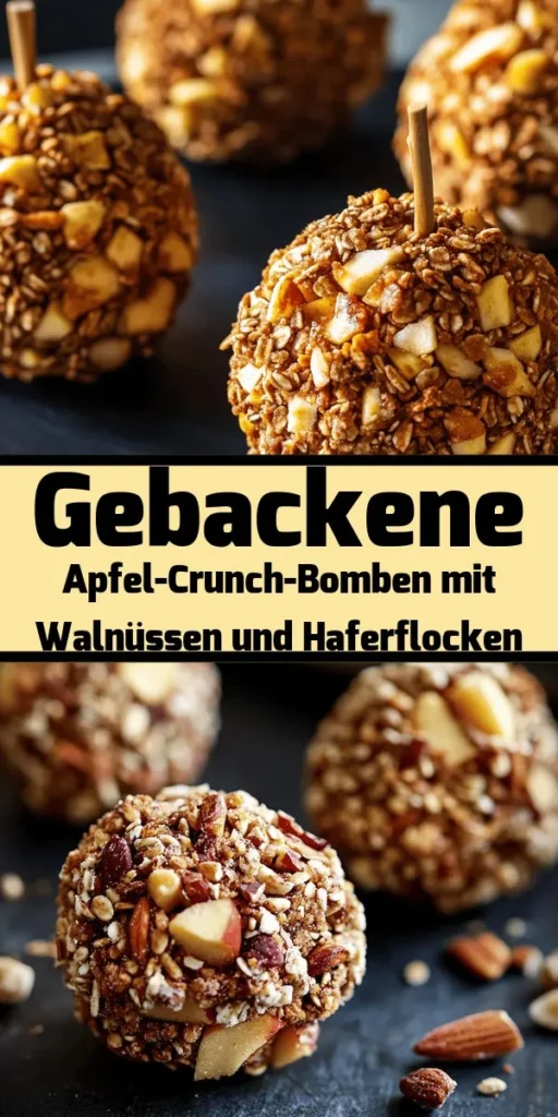 Genieße den Herbst mit diesen knusprigen Apfel-Crunch-Bomben! Diese leckeren Äpfel sind gefüllt mit einer köstlichen Mischung aus Haferflocken, Walnüssen und Gewürzen, die im Ofen goldbraun gebacken werden. Sie sind einfach zuzubereiten und perfekt für einen gemütlichen Abend. Serviere sie warm mit einer Kugel Vanilleeis oder Schlagsahne für das ultimative Dessert-Erlebnis. Ideal für die ganze Familie!