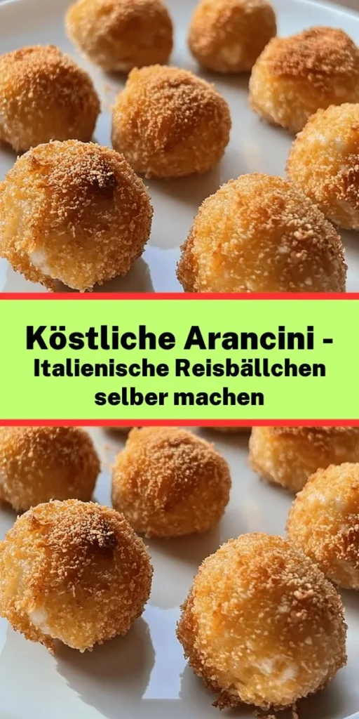 Entdecke die Leidenschaft der italienischen Küche mit diesen köstlichen Arancini – knusprige Reisbällchen, gefüllt mit smmelndem Mozzarella und umhüllt von einer goldenen Panade. Zubereitet aus cremigem Risotto, das mit frischen Zutaten und aromatischem Parmesan verfeinert wird, sind diese Bällchen perfekt als Snack oder Partysnack. Einfach frittieren, warm servieren und mit frischem Basilikum garnieren. Ein Genuss, der deine Geschmacksknospen verführt!