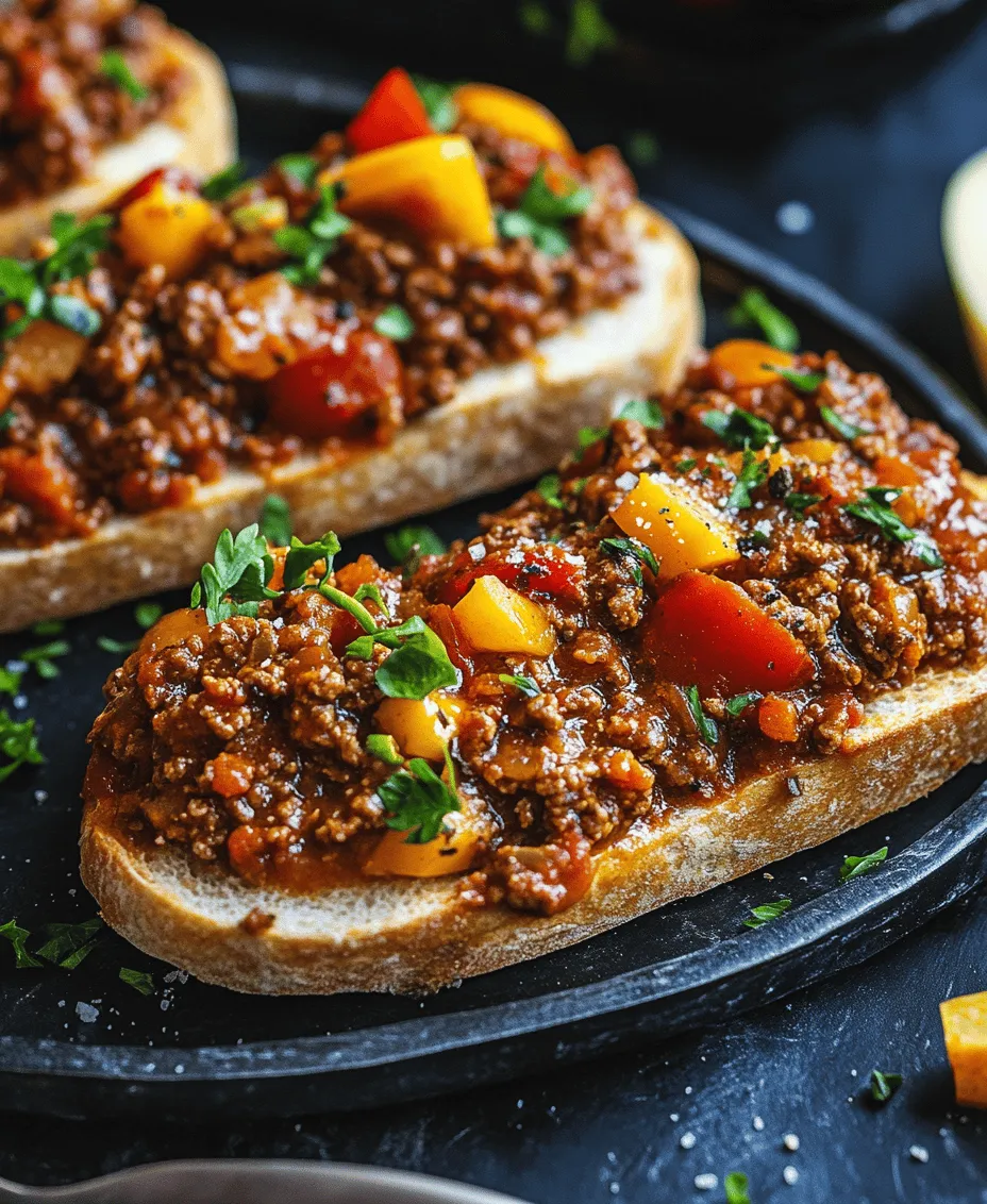 Um die köstlichen Käsigen Knoblauchbrot Sloppy Joes zuzubereiten, benötigen wir eine Auswahl an frischen Zutaten, die zusammen ein harmonisches Geschmackserlebnis schaffen. Hier ist eine detaillierte Liste der Hauptzutaten: