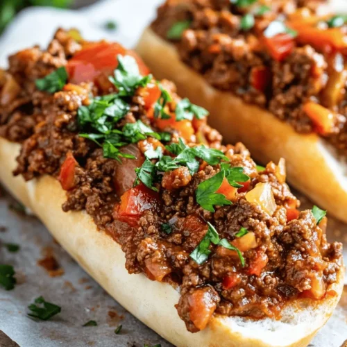 Um die köstlichen Käsigen Knoblauchbrot Sloppy Joes zuzubereiten, benötigen wir eine Auswahl an frischen Zutaten, die zusammen ein harmonisches Geschmackserlebnis schaffen. Hier ist eine detaillierte Liste der Hauptzutaten: