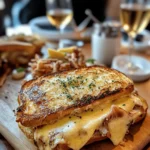 Der Croque Monsieur ist nicht nur ein Gericht, sondern ein Stück französischer Kultur, das in den charmanten Bistros von Paris und darüber hinaus serviert wird. Dieses köstliche Sandwich hat sich von seiner bescheidenen Herkunft zu einem absoluten Favoriten unter Feinschmeckern entwickelt. Mit seinem knusprigen Brot, der cremigen Bechamelsauce und dem reichhaltig geschmolzenen Käse ist der Croque Monsieur ein Paradebeispiel für die Einfachheit und Raffinesse der französischen Kochkunst.