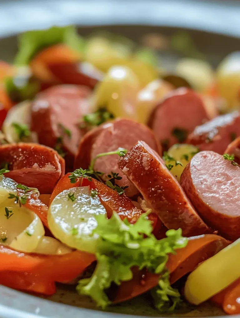 Der bayerische Wurstsalat ist ein kulinarisches Highlight der deutschen Küche, das sowohl durch seinen herzhaften Geschmack als auch durch seine unkomplizierte Zubereitung besticht. In Bayern ist dieser Salat weit mehr als nur ein Gericht – er ist ein Stück Heimat, das Tradition, Geselligkeit und Genuss vereint. Ob als Hauptgericht an einem warmen Sommertag, als Beilage zu deftigen Fleischgerichten oder als Snack für gesellige Runden, der Wurstsalat hat sich seinen Platz in den Herzen der Menschen erobert. In diesem Artikel erfahren Sie alles, was Sie über den bayerischen Wurstsalat wissen müssen, von den besten Zutaten bis hin zu wertvollen Tipps für die perfekte Zubereitung.