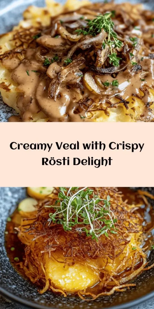 Entdecken Sie das köstliche Rezept für Kalbsrahmgeschnetzeltes mit knusprigen Rösti! Dieses Gericht vereint zartes Kalbsfilet in einer cremigen Sauce aus Weißwein und frischem Thymian mit goldbraun gebratenen Rösti aus Kartoffeln. Perfekt für ein besonderes Abendessen oder einen festlichen Anlass, wird jedes Stück zu einem Genuss. In nur 40 Minuten zubereitet, eignet sich das Rezept für 4 Portionen. Schauen Sie sich die Anleitung an und lassen Sie sich inspirieren!