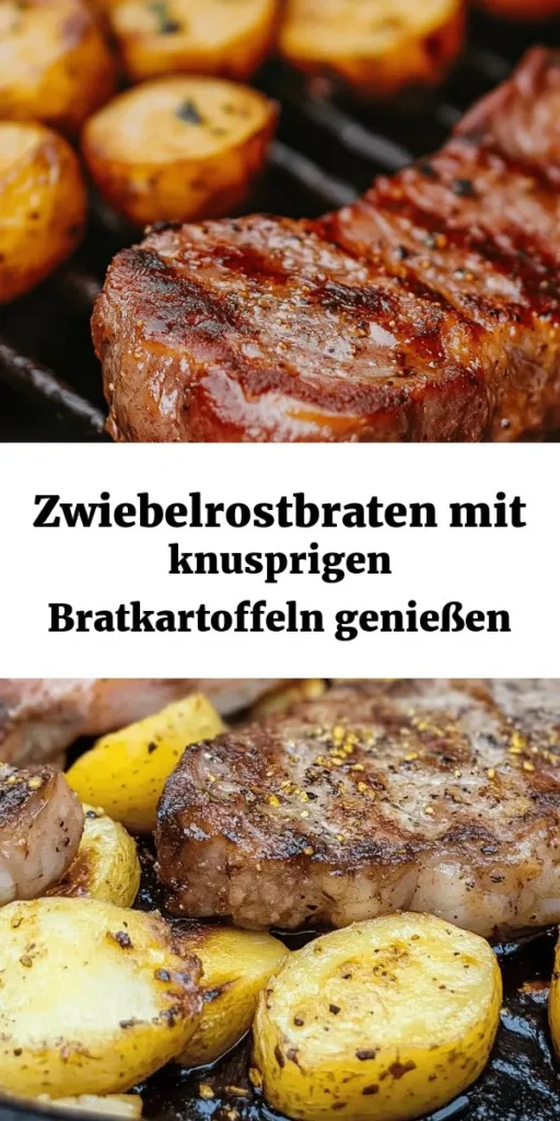 Genießen Sie ein köstliches Zwiebelrostbraten-Rezept mit knusprigen Bratkartoffeln! Dieses klassische Gericht kombiniert zarte Rindersteaks, goldene Zwiebeln und die perfekte Sauce aus Rinderbrühe und Rotwein. Die knusprigen Bratkartoffeln sind die ideale Beilage. Perfekt für ein gemütliches Abendessen oder besondere Anlässe. Bereiten Sie dieses herzliche Rezept in nur 60 Minuten zu und beeindrucken Sie Ihre Familie und Freunde!
