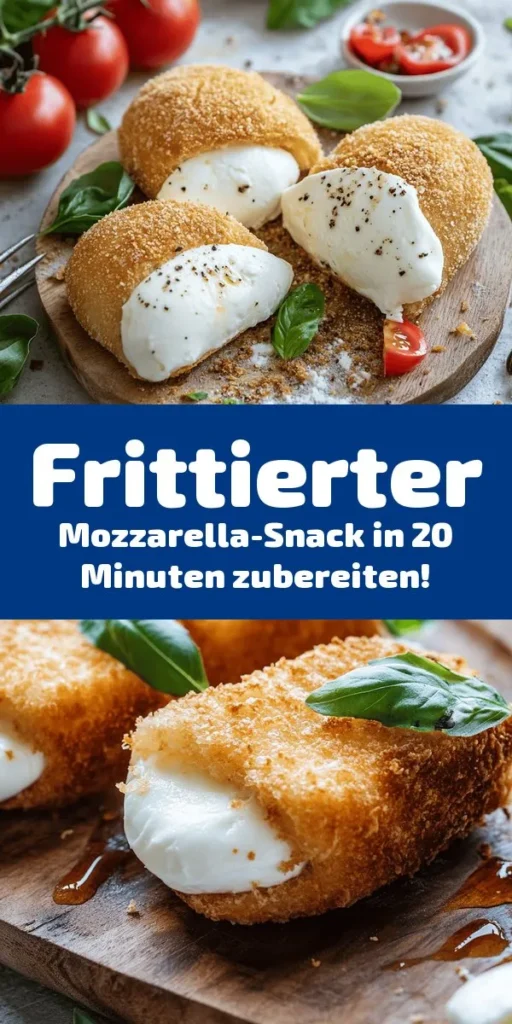 Entdecke das italienische Snackwunder Mozzarella in Carozza! Diese köstliche Snack-Variante vereint frisch geschmolzenen Mozzarella zwischen knusprigem Brot, perfekt für eine herzhafte Snackpause. Mit einfachen Zutaten wie Eiern, Milch und Paniermehl, wird dieses Rezept zum Lieblingsgericht. Frittiert bis zur goldenen Perfektion und serviert mit frischem Basilikum oder einer Tomatensauce, ist es einfach unwiderstehlich! Perfekt für zwei Personen, bereit in nur 20 Minuten.