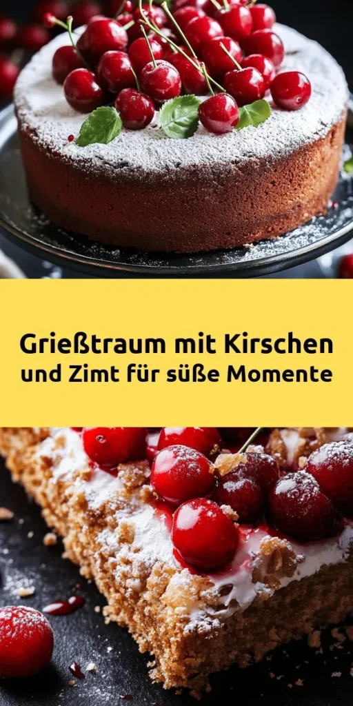 Entdecke den perfekten Nachtisch mit diesem süßen Grießtraum mit Kirsch-Zimt-Zauber! Mit einfachen Zutaten wie Milch, Grieß und frischen Kirschen zauberst du in nur 30 Minuten ein köstliches Dessert. Die Kombination aus cremigem Grießbrei und süßen, leicht gebratenen Kirschen macht dieses Rezept unwiderstehlich. Ideal für besondere Anlässe oder einfach zum Genuss. Probiere es aus und verwöhne deine Liebsten!