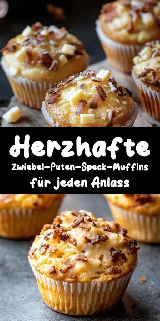 Entdecken Sie das perfekte Rezept für Zwiebel-Puten-Speck-Muffins! Diese herzhaften Muffins sind eine großartige Mischung aus Putenhackfleisch, knusprigem Speck, Zwiebeln und Käse, die Sie lieben werden. Ideal für ein schnelles Frühstück oder als Snack für zwischendurch. Der Teig ist in nur 20 Minuten vorbereitet und nach dem Backen goldbraun und köstlich. Mit frischer Petersilie garniert, sind sie nicht nur lecker, sondern auch ein echter Hingucker!