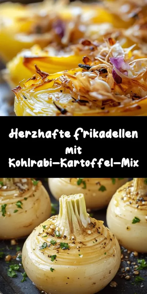 Entdecke die köstliche Kombination von Kohlrabi und Kartoffeln mit herzhaften Frikadellen in diesem Rezept für Kohlrabi-Kartoffel-Träume! Perfekt für ein herzhaftes Abendessen, sind die zarten Gemüsewürfel in einer würzigen Brühe gar und harmonieren toll mit den knusprigen Frikadellen. Mit frischem Knoblauch, Zwiebel und Petersilie verfeinert, wird dieses Gericht zur perfekten Wahl für die ganze Familie. Probiere es jetzt aus und genieße ein gesundes, sättigendes Essen!