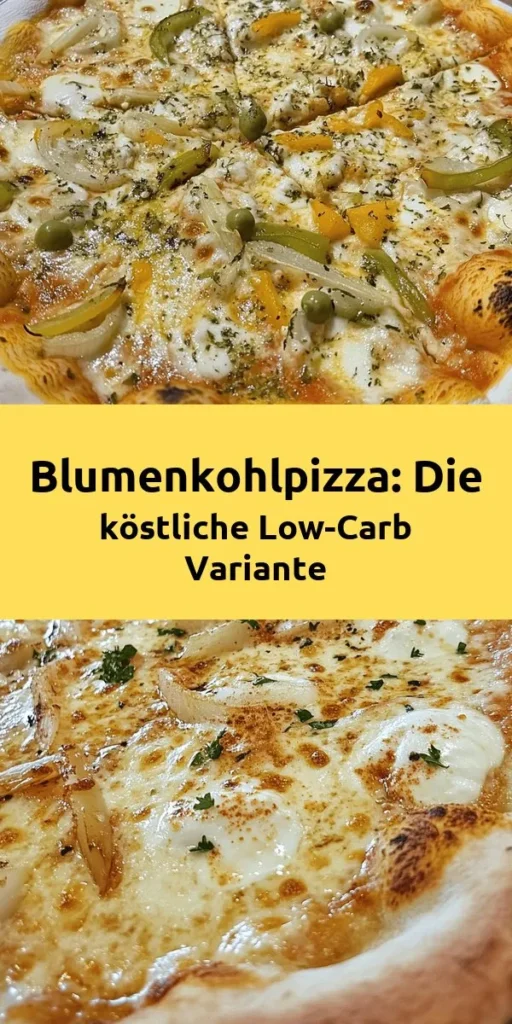 Entdecke die köstliche Welt der Blumenkohl-Pizza mit dieser einfachen Low-Carb-Variante! Mit frischem Blumenkohl, geschmolzenem Käse und deinen Lieblingsbelägen kreierst du eine gesunde und schmackhafte Pizza, die nicht nur Low-Carb-Liebhaber begeistert. Das Rezept ist schnell zubereitet und eignet sich perfekt für eine leichte Mahlzeit oder einen Snack. Garnier sie mit frischem Basilikum und genieß den perfekten Pizzagenuss ohne schlechtes Gewissen!