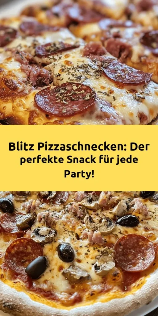 Entdecke die Blitz Pizzaschnecken, die perfekte Snack-Idee! Mit nur wenigen Zutaten wie frischem Pizzateig, Tomatensauce, Mozzarella, Salami und Oliven zauberst du in 30 Minuten diese köstlichen Leckereien. Einfach den Teig ausrollen, belegen, aufrollen und in den Ofen schieben. Sie sind goldbraun und gooey, ideal für Parties oder einen gemütlichen Abend. Lass dir diese schnellen Schnecken nicht entgehen! 🍕✨