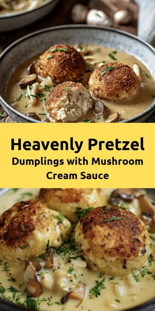 Entdecke das perfekte Komfortessen mit diesen köstlichen Breznknödeln in himmlischer Pilzrahmsoße! Diese einfache und herzliche deutsche Spezialität kombiniert alte Brezen mit einer cremigen Pilzsoße. Ideal für gemütliche Abende oder besondere Anlässe, bringt dieses Rezept Wuchs in dein Zuhause. Mit frischen Zutaten und einem Hauch von Gewürzen ist es nicht nur lecker, sondern auch ein wahrer Genuss für die Sinne. Probiere es aus und genieße die Aromen!