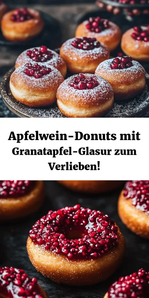 Verwöhne deine Geschmacksknospen mit gebackenen Apfelwein-Donuts, die mit einer köstlichen Granatapfel-Glasur überzogen sind! Diese einfachen und saftigen Donuts sind perfekt für ein gemütliches Frühstück oder einen nachmittäglichen Snack. Der Apfelwein verleiht ihnen eine besondere Note, während die fruchtige Glasur und die knusprigen Granatapfelkerne den letzten Schliff geben. Probiere dieses Rezept aus und genieße unwiderstehliche Leckerbissen!