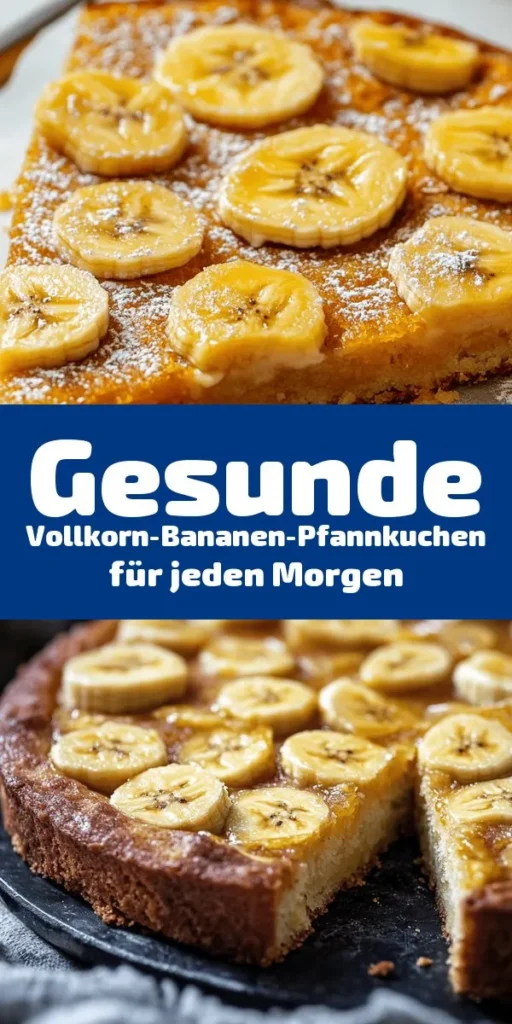 Entdecke die himmlischen Vollkorn-Bananen-Pfannkuchen! Diese gesunde, köstliche Variante bringt den perfekten Start in deinen Morgen. Mit reifen Bananen, herzhaftem Vollkornmehl und einer Prise Vanille zauberst du im Handumdrehen fluffige Pfannkuchen. Ideal zum Frühstück oder Brunch, und einfach mit frischem Obst und Nüssen zu toppen. Probiere dieses einfache Rezept – es ist in nur 20 Minuten zubereitet und sorgt für zufriedene Gesichter!