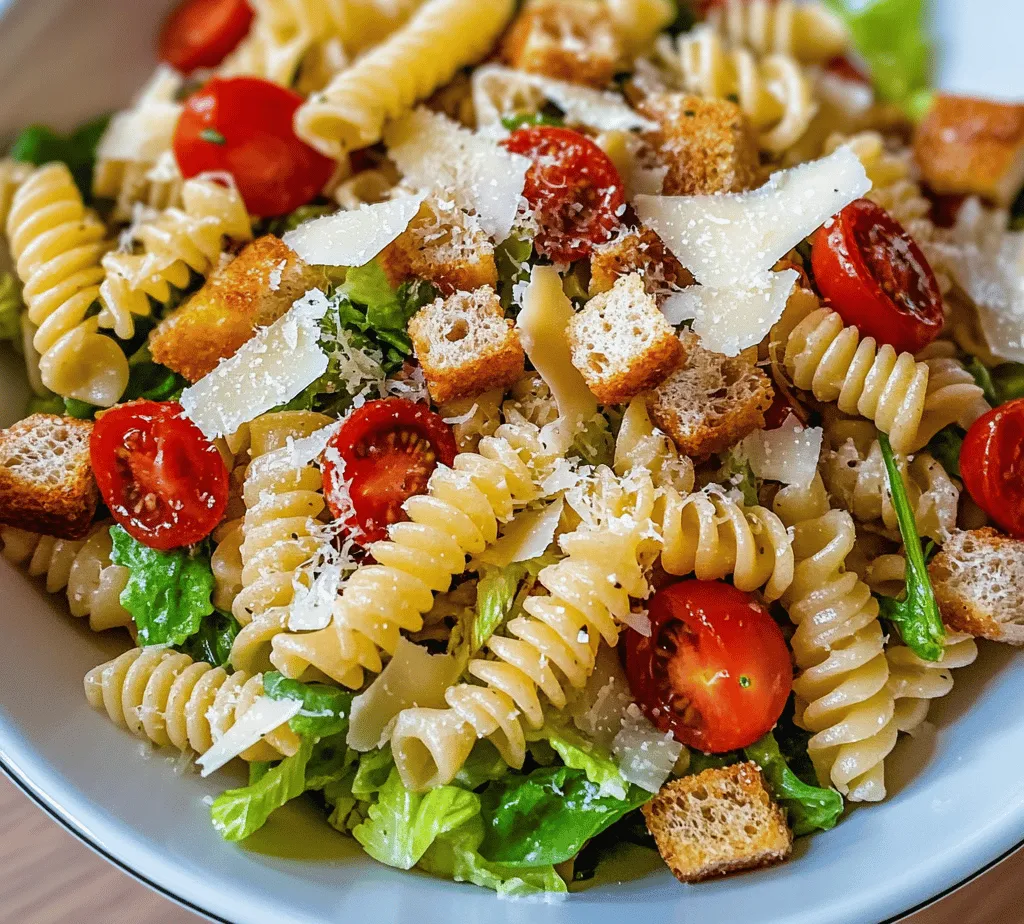 Der Caesar-Pasta-Salat mit knusprigen Croutons vereint die klassischen Aromen eines Caesar-Salates mit der Fülle und dem Sättigungseffekt von Pasta. Diese Kombination macht ihn zum idealen Gericht für jede Gelegenheit – ob als leichtes Mittagessen, als Beilage zu Grillfesten oder als herzhaftes Abendessen. Der frische, knackige Römersalat, die zarten Cherrytomaten und das cremige Caesar-Dressing harmonieren perfekt mit der Pasta, während die knusprigen Croutons eine unvergessliche Textur hinzufügen. In diesem Artikel werden wir das Rezept im Detail durchgehen, die Zutaten analysieren und Tipps zur Zubereitung geben, um sicherzustellen, dass Ihr Caesar-Pasta-Salat perfekt gelingt.