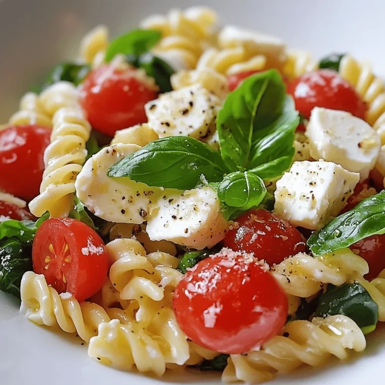 Um einen köstlichen Creamy Caprese Pasta Salad zuzubereiten, benötigen Sie eine Auswahl an frischen und hochwertigen Zutaten. Hier sind die Hauptkomponenten, die Sie für dieses Rezept benötigen: