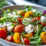 Der Hüttenkäse-Salat mit knackigem Gemüse und Nüssen ist nicht nur ein Fest für die Augen, sondern auch eine gesunde und nahrhafte Wahl für jede Mahlzeit. In einer Welt, in der gesunde Ernährung oft mit komplizierten Rezepten und langen Zubereitungszeiten assoziiert wird, bietet dieses Gericht eine willkommene Ausnahme. In nur 15 Minuten zubereitet, vereint es frische Zutaten, die nicht nur geschmacklich harmonieren, sondern auch zahlreiche gesundheitliche Vorteile bieten. Ob zum Mittagessen im Büro, als leichtes Abendessen oder als erfrischender Snack – dieser Salat ist vielseitig und einfach zuzubereiten.
