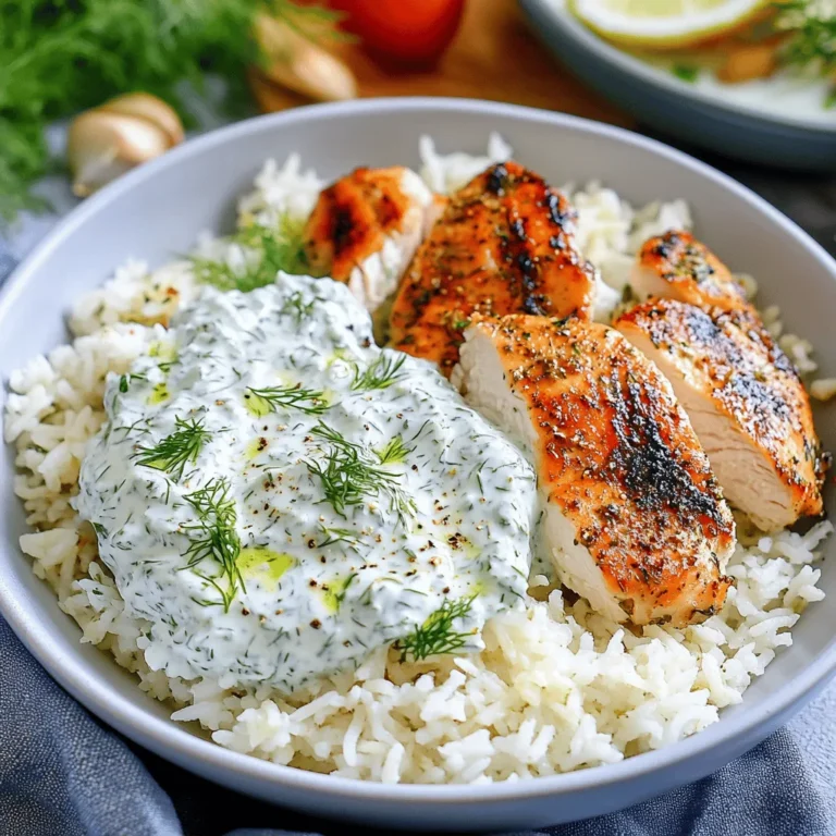 Das Rezept für Dump-and-Bake Chicken Tzatziki mit Reis ist nicht nur ein kulinarisches Highlight, sondern auch eine praktische Lösung für stressige Wochentage, an denen die Zeit zum Kochen knapp ist. In der heutigen schnelllebigen Welt suchen viele Menschen nach einfachen, aber geschmackvollen Gerichten, die sich leicht zubereiten lassen und gleichzeitig gesund sind. Dieses Rezept erfüllt all diese Anforderungen und bietet darüber hinaus eine köstliche Kombination aus zartem Hähnchen, aromatischem Reis und einem erfrischenden Tzatziki, das jeden Bissen zu einem Genuss macht.