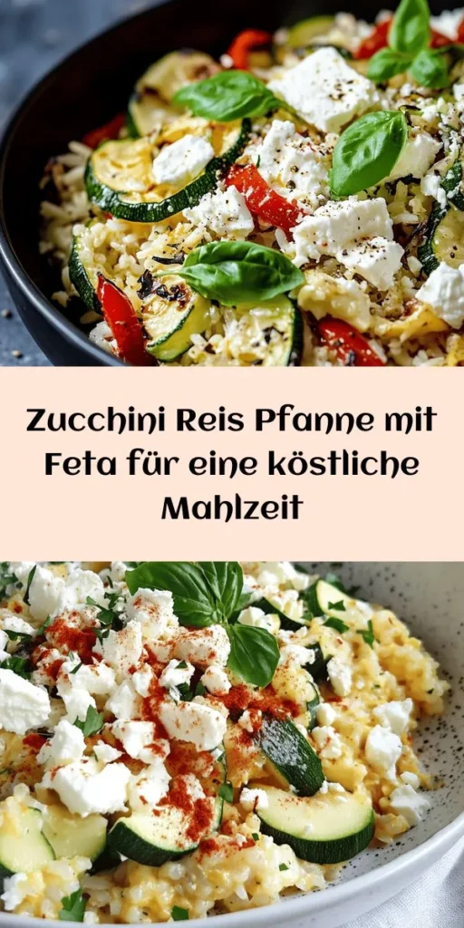 Entdecke dieses köstliche Rezept für Zucchini-Reis-Pfanne mit Feta! Perfekt für ein schnelles und gesundes Abendessen, vereint es die Aromen von frischem Gemüse und würzigem Feta. Die Kombination aus Basmatireis, Zucchini, roter Paprika und aromatischen Kräutern macht es zu einem echten Genuss. In nur 30 Minuten zubereitet, ist es ideal für die ganze Familie. Lass dich inspirieren und genieße eine kreative Mahlzeit!