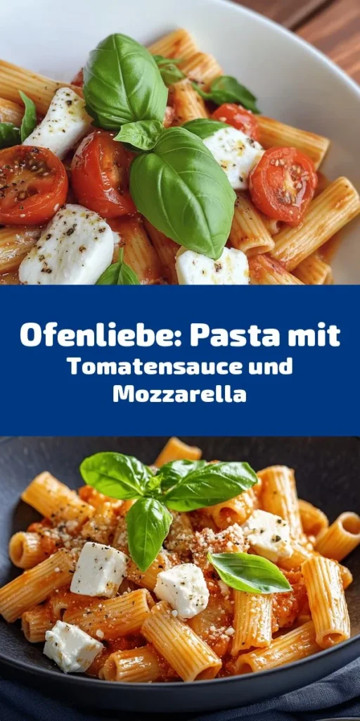 Erlebe den perfekten Sommergeschmack mit dieser leckeren Pasta mit Ofentomatensauce und Mozzarella! Diese einfache und köstliche Rezept kombiniert saftige, geröstete Tomaten mit al dente Pasta und schmelzendem Mozzarella für ein unvergessliches Gericht. Ideal für ein schnelles Mittagessen oder ein entspanntes Abendessen mit Freunden. Versüße es mit frischem Basilikum und optional Parmesan. Lass dich inspirieren und genieße die Aromen des Sommers!