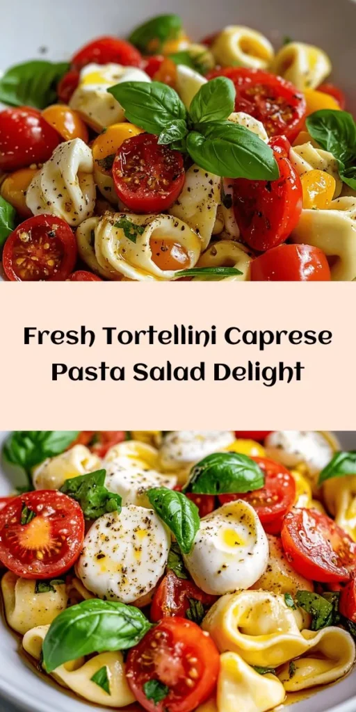 Entdecke dieses köstliche Tortellini Caprese Pasta Salad Rezept, das perfekt für jede Gelegenheit ist! Mit zarten Tortellini, frischen Kirschtomaten, cremigem Mozzarella und aromatischem Basilikum ist es eine Geschmacksexplosion. Das einfache Dressing aus Olivenöl und Balsamico bringt alles zusammen. Ideal als Beilage oder leichtes Hauptgericht, einfach vorbereiten und genießen! Perfekt für Sommertage oder gesellige Runden. Probiere es aus! 🥗🍅