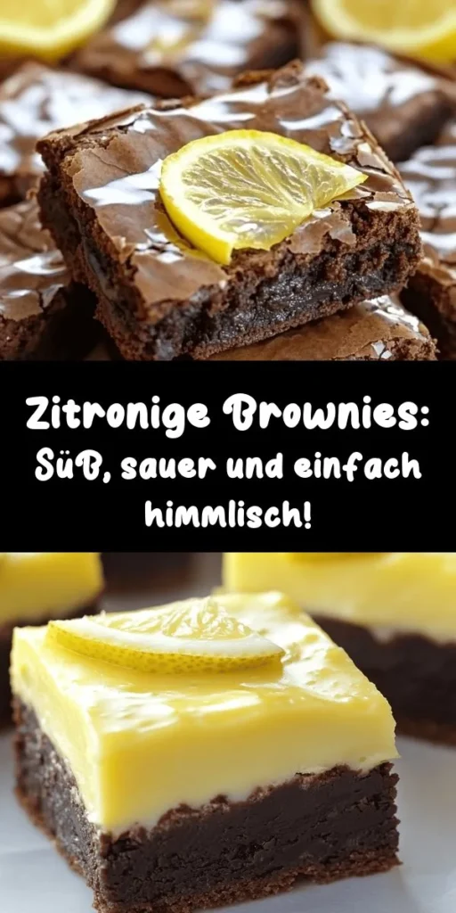 Entdecke die fruchtigen Zesty Zitronen-Brownies! Diese einfache und köstliche Rezeptur kombiniert reichhaltige Zartbitterschokolade mit frischem Zitronensaft und -schale, die deinem Gaumen einen erfrischenden Kick geben. Mit nur 15 Minuten Vorbereitungszeit und einer Backzeit von 25-30 Minuten zauberst du 16 saftige Portionen. Perfekt für einen süßen Snack oder das nächste Familienfest. Lass dir die köstliche Zitronenglasur nicht entgehen!