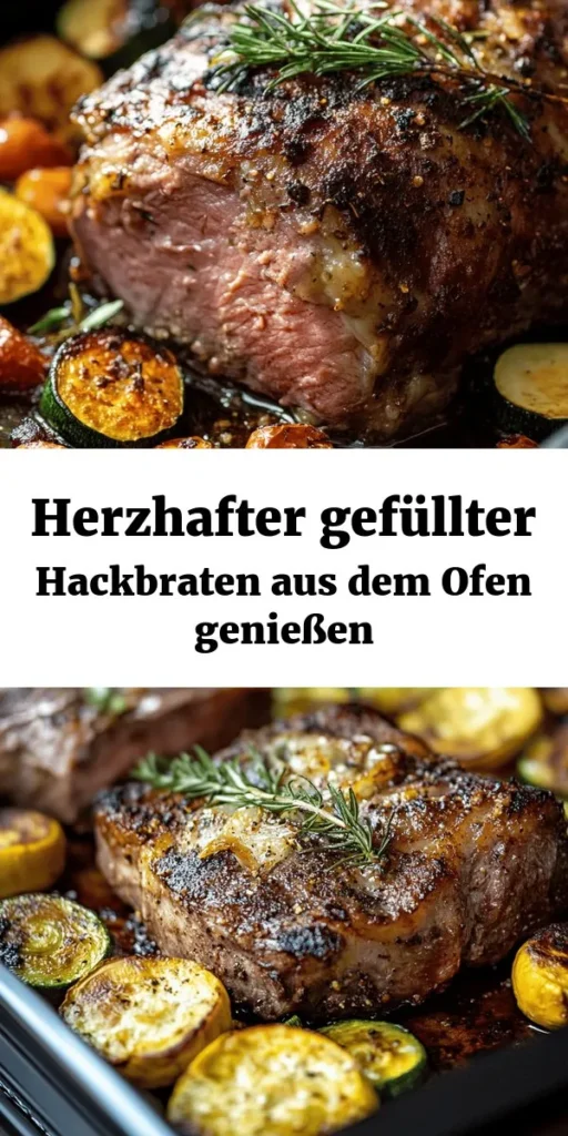 Entdecken Sie dieses köstliche Rezept für herzhaft gefüllten Hackbraten aus dem Backofen! Mit saftigem Rinder- und gemischtem Hackfleisch, würzigen Kräutern und einer cremigen Käsefüllung ist dieser Hackbraten ein perfektes Gericht für jedes Familienessen. Gebacken in Tomatensauce, bleibt er schön saftig und zart. Servieren Sie ihn mit Kartoffelpüree oder einem frischen Salat für eine vollendete Mahlzeit. Ideal für 4-6 Personen!