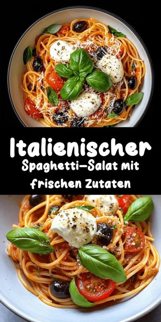 Genieße den Geschmack Italiens mit diesem köstlichen Spaghetti-Pasta-Bowle Rezept! Frische Spaghetti, knackige Gurken, saftige Kirschtomaten, würzige Oliven und zarter Mozzarella vereinen sich in einer bunten Schichtsalat-Option, perfekt für jede Gelegenheit. Mit einem einfachen Balsamico-Dressing und frisch geriebenem Parmesan abgerundet, ist dieses Gericht sowohl lecker als auch sättigend. Ideal für ein Sommerpicknick oder als Beilage zu Grillgerichten!