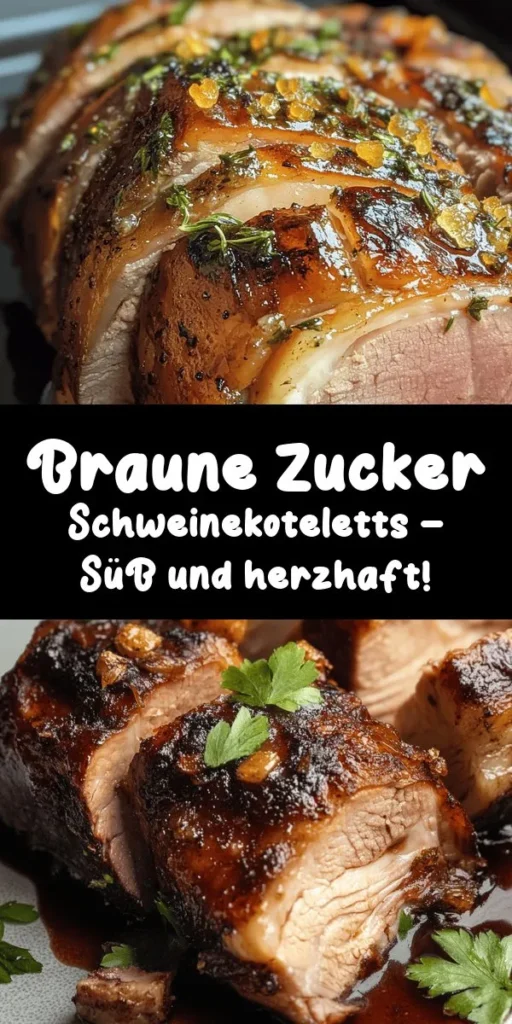 Entdecke die süße Versuchung mit diesen köstlichen braunen Zucker-Schweinekoteletts! Diese einfachen und schmackhaften Koteletts sind perfekt für ein schnelles Abendessen und überzeugen mit einer leckeren Marinade aus braunem Zucker, Dijon-Senf und Sojasauce. In nur 30 Minuten zauberst du ein herzhaftes Gericht für die ganze Familie. Serviere sie mit frischem Thymian und genieße den wunderbar süßen Geschmack! Ideal für jede Gelegenheit!