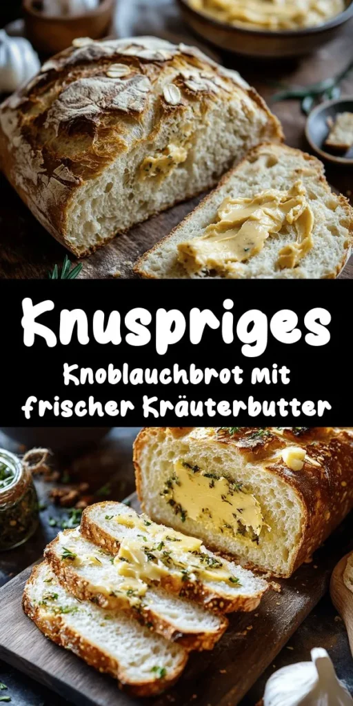 Verwöhne deine Geschmacksknospen mit diesem köstlichen Rezept für geröstetes Brot mit Knoblauch und Kräuterbutter! Einfach zu machen und perfekt für jeden Anlass, werden knusprige Baguette- oder Ciabatta-Scheiben mit einer würzigen Kräuterbutter bestrichen und im Ofen goldbraun geröstet. Ideal als Beilage zu Suppen oder als Snack! Bereite es in nur 20 Minuten für 4 Portionen zu und genieße den herzhaften Geschmack. Buon Appetito!