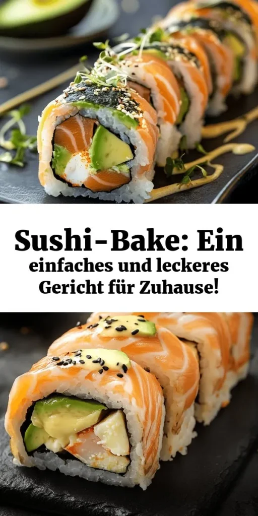 Entdecke die Sushi-Bake Delight! Dieses köstliche Gericht vereint die Aromen von Sushi in einer einfachen Auflaufform. Mit cremigem Frischkäse, zartem Surimi oder frischem Lachs und perfekt gewürztem Sushi-Reis, ist dies die ideale Wahl für einen geselligen Abend. Toppe es mit frischen Avocadoscheiben und knusprigen Nori-Streifen für das perfekte Finish. Einfach backen, servieren und genießen – deine Gäste werden begeistert sein!